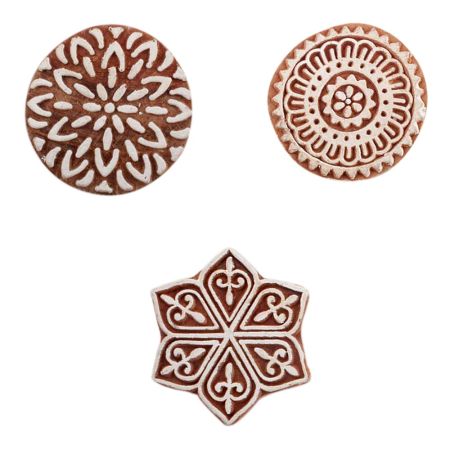 Set of 3 Piece New Mix Wooden Printing Blocks